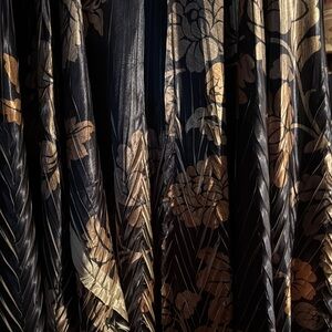 Komarov Gold and Black Pleated A-Line Skirt